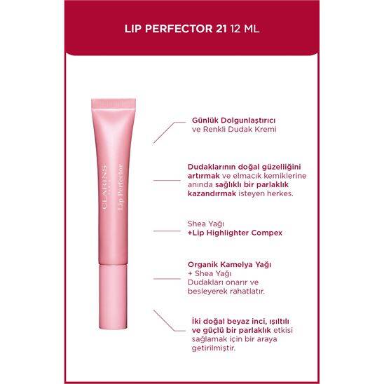 Clarins Lip Perfector 21 Soft Pink Glow 12 ml Dudak Parlatıcı - 7